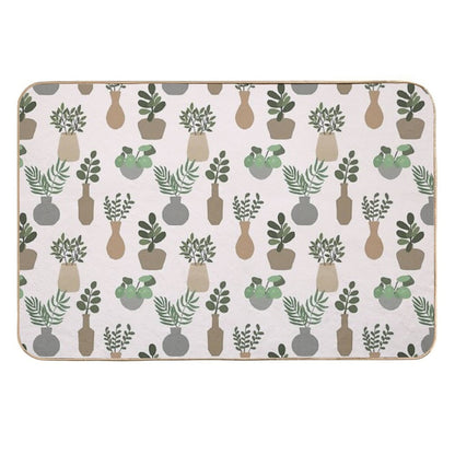 Pot Plants-tan-blush  Dirt-Trapping Bath Mat