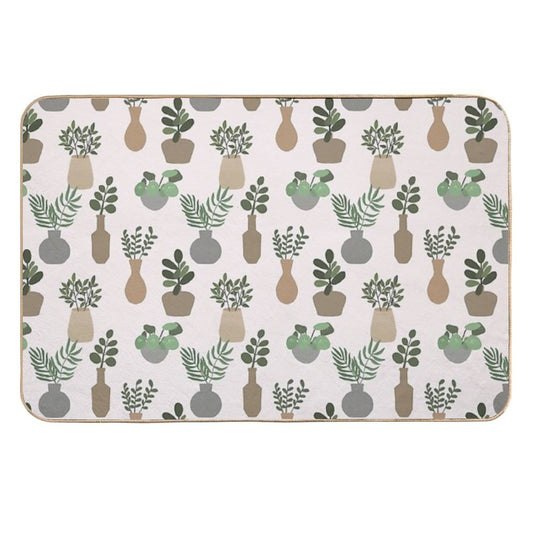 Pot Plants-tan-blush  Dirt-Trapping Bath Mat