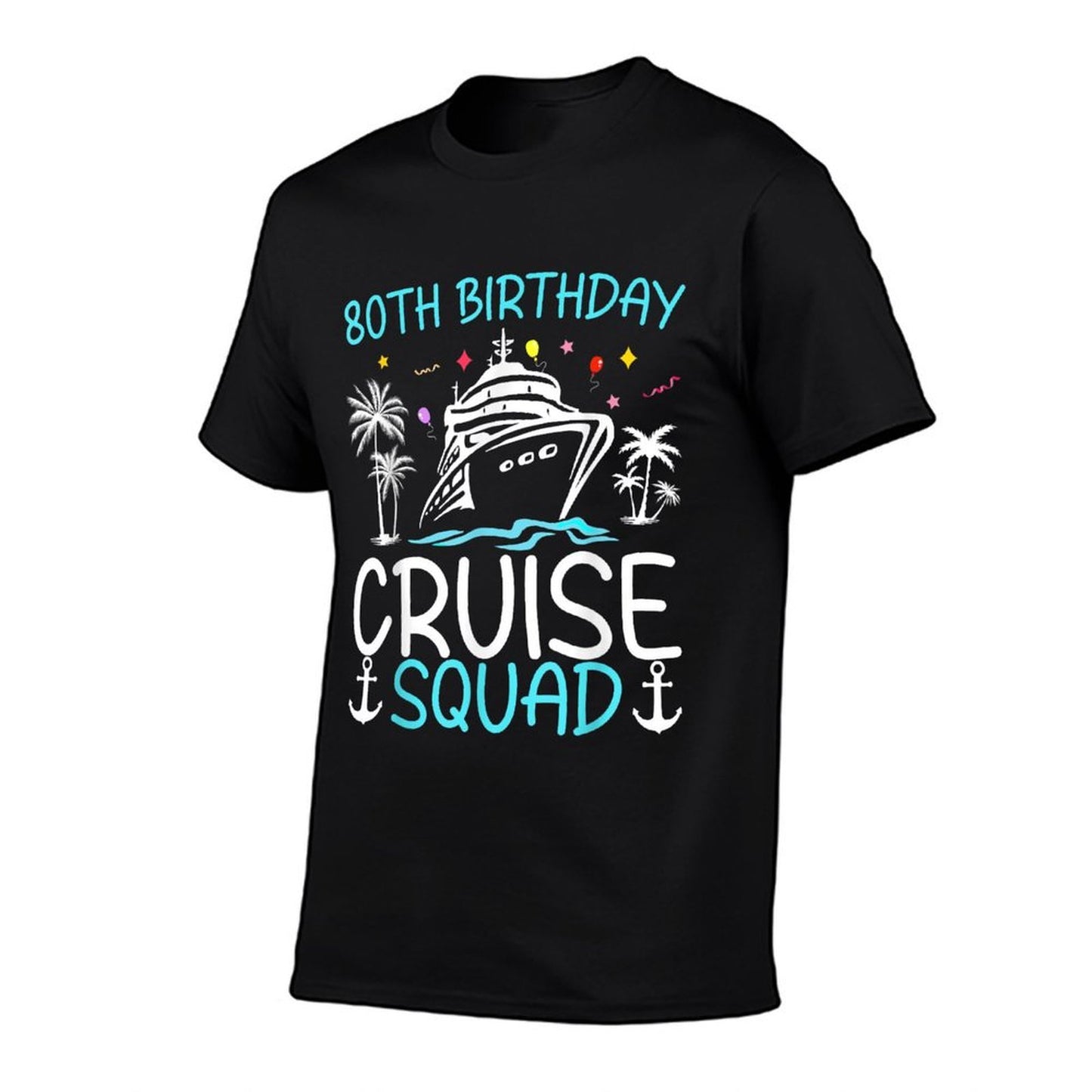 80th Birthday Cruise Squad Gifts 2025 Matching Party Family  Heathered Texture T-Shirt