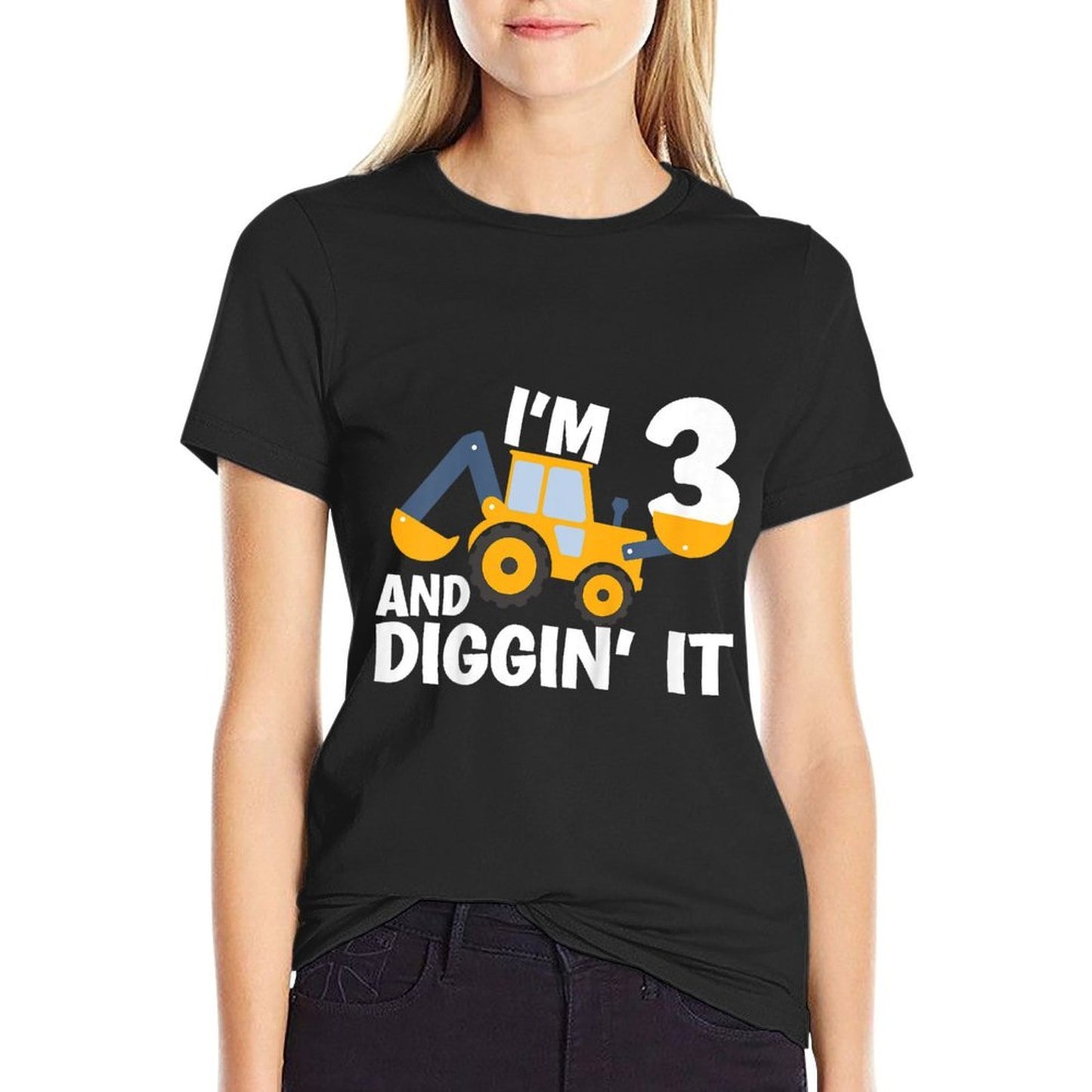 I'm 3 And Digging It Construction Excavator 3rd Birthday Comfortable T-Shirt