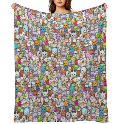 Lovely Kawaii Monsters Plush Throw Blanket
