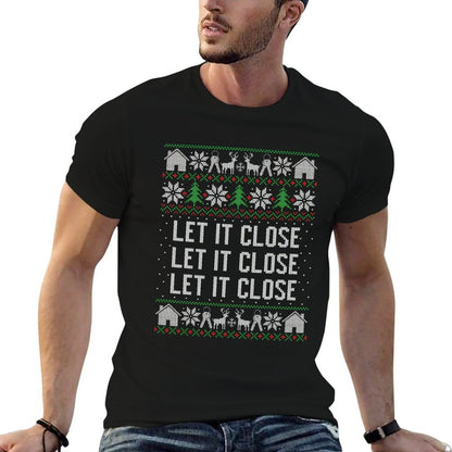 Real Estate Ugly Christmas Let It Close Real Estate Advice Sweatshirt  Cotton T-Shirt