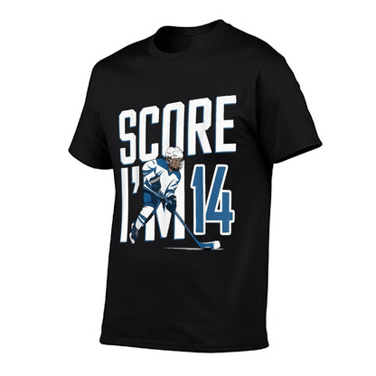 Fourteen 14 Years Old Ice Hockey for 14th Birthday  Fade-proof Color T-Shirt