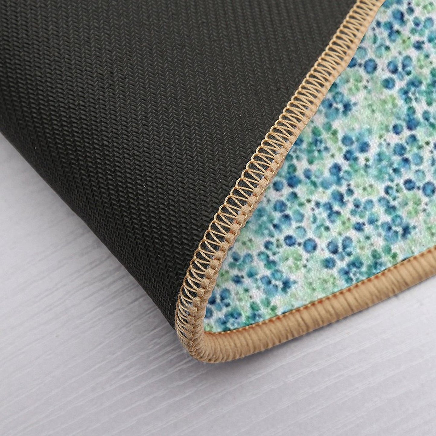 Blue & Green Watercolor Drops Pattern  Dirt-Trapping Bath Mat