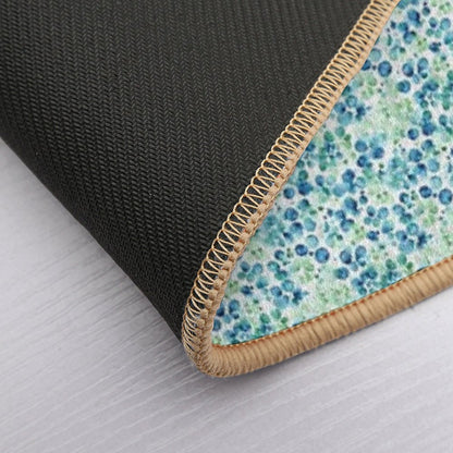 Blue & Green Watercolor Drops Pattern  Dirt-Trapping Bath Mat