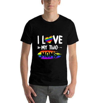 I Love My Two Moms Lesbian Tshirt LGBT Pride Gifts for Kids  Durable T-Shirt