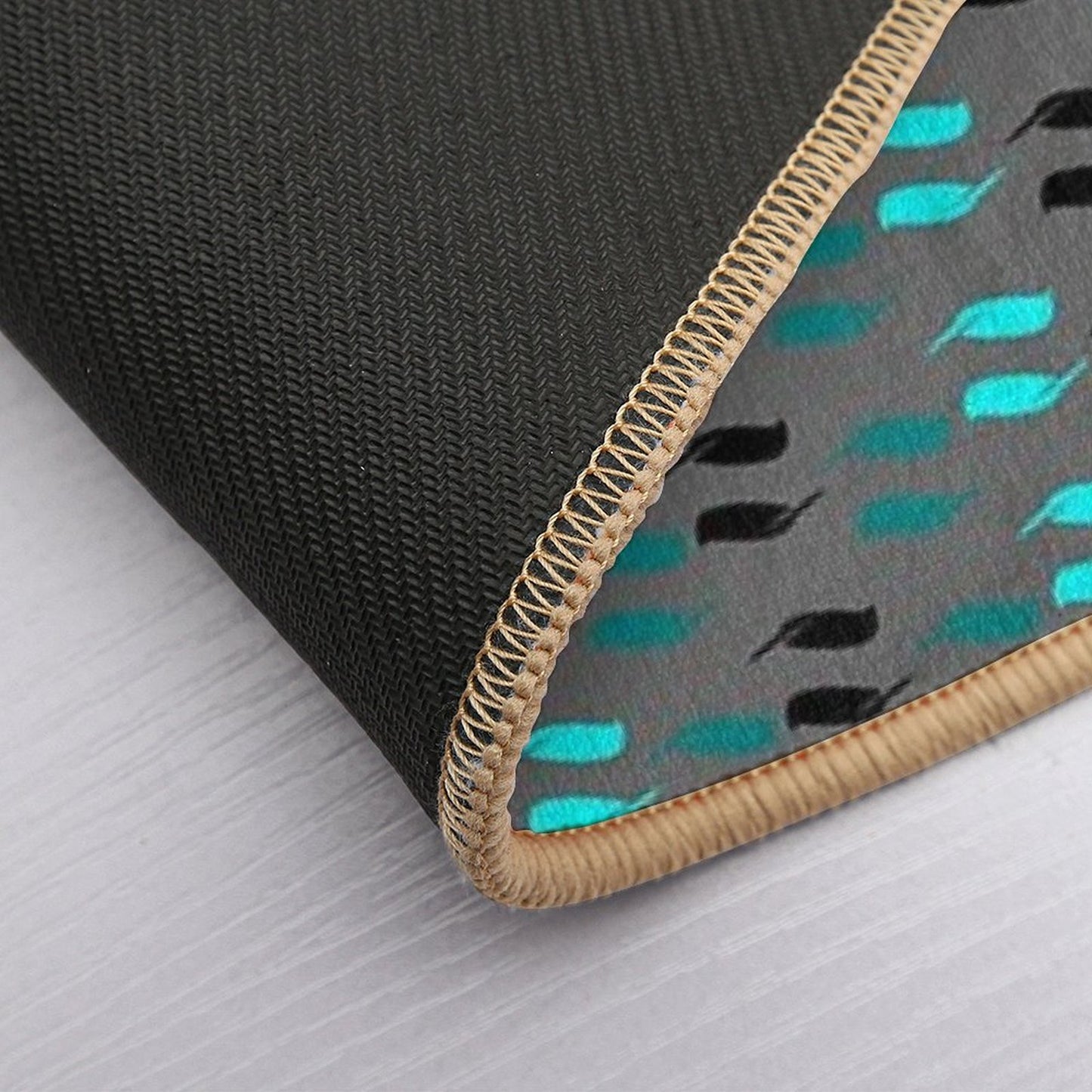 Aqua And Teal  Long-Lasting Bath Mat