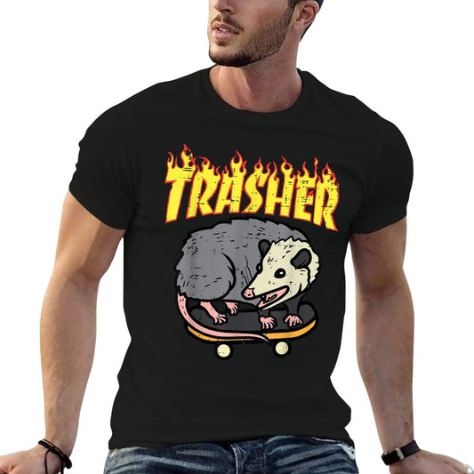 Opossum Skateboard Trasher Funny Possum Skater Men Boys Kids Breathable T-Shirt