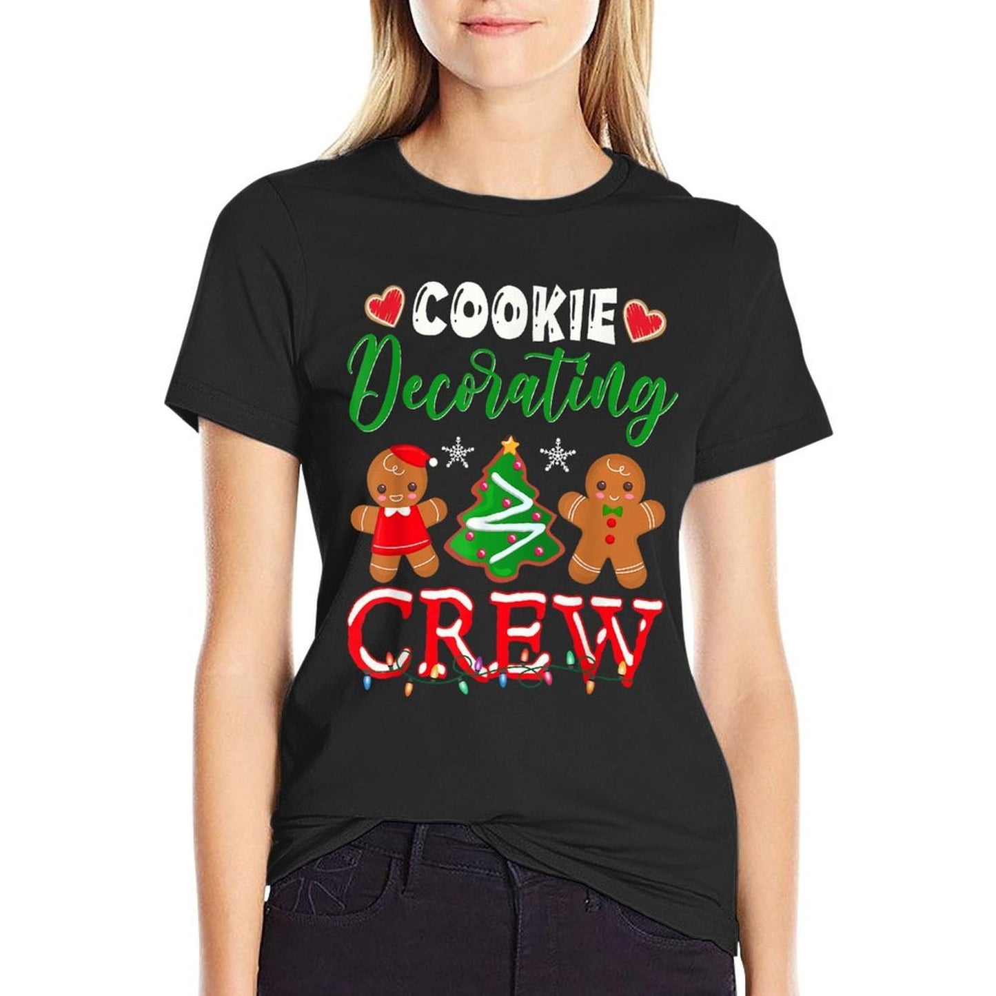 Cookie Decorating Crew Christmas Baker  Oversized Silhouette T-Shirt