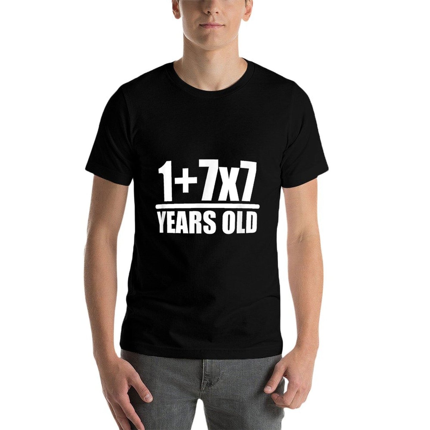 1+7X7 Years Old 50th Birthday Funny Math  Oversized Silhouette T-Shirt