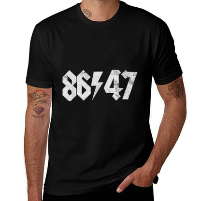 8647 Sarcastic Retro Vintage 80s Style 86 47 Rock 8647 Heathered Texture T-Shirt