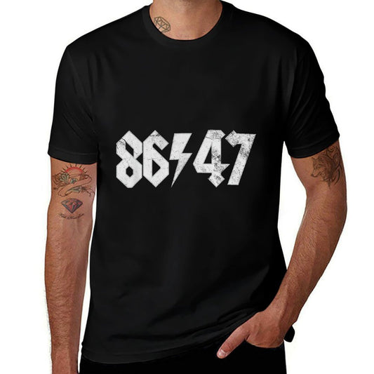 8647 Sarcastic Retro Vintage 80s Style 86 47 Rock 8647 Heathered Texture T-Shirt