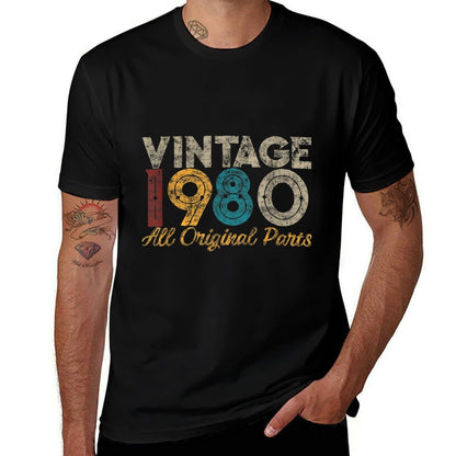 Vintage 1980 Retro 40th Birthday Gifts for Women  Slim-fit Cut T-Shirt