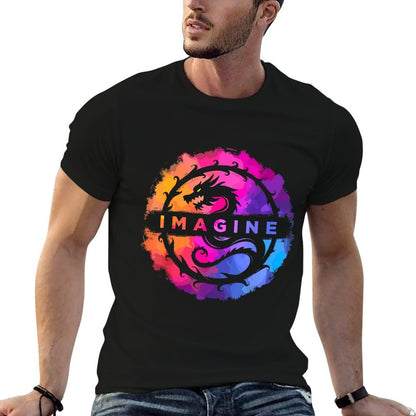 Imagine Colorful Fantasy Retro Dragon  Odor-resistant T-Shirt