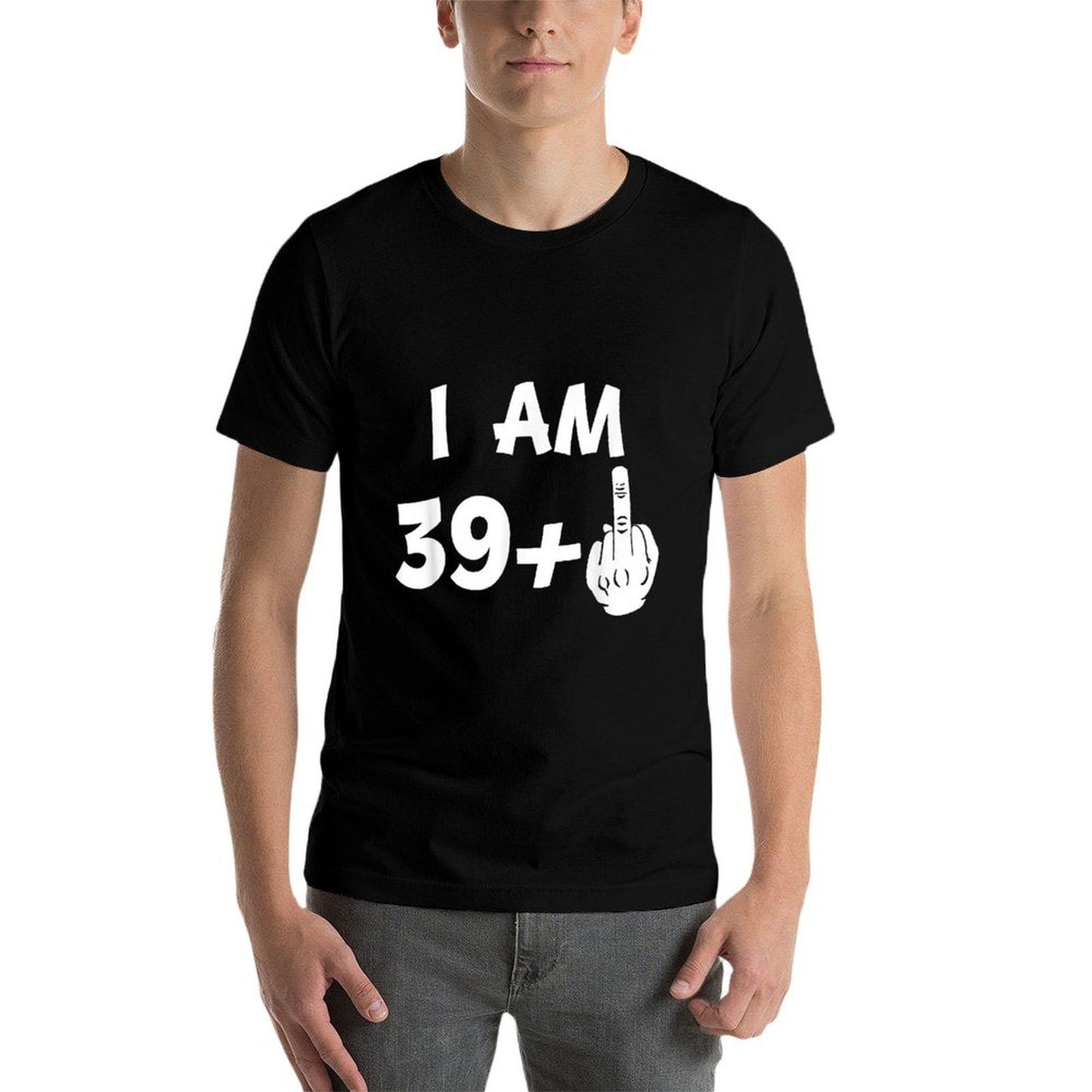 I Am 39 Plus Middle Finger Funny 40th Birthday  Tagless Design T-Shirt