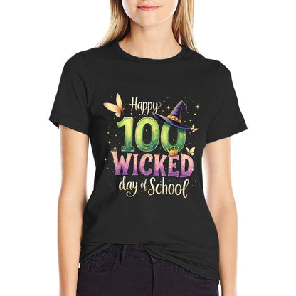 Happy 100 Wicked Days of School 100 Days of School Costume  Summer-ready Fabric T-Shirt