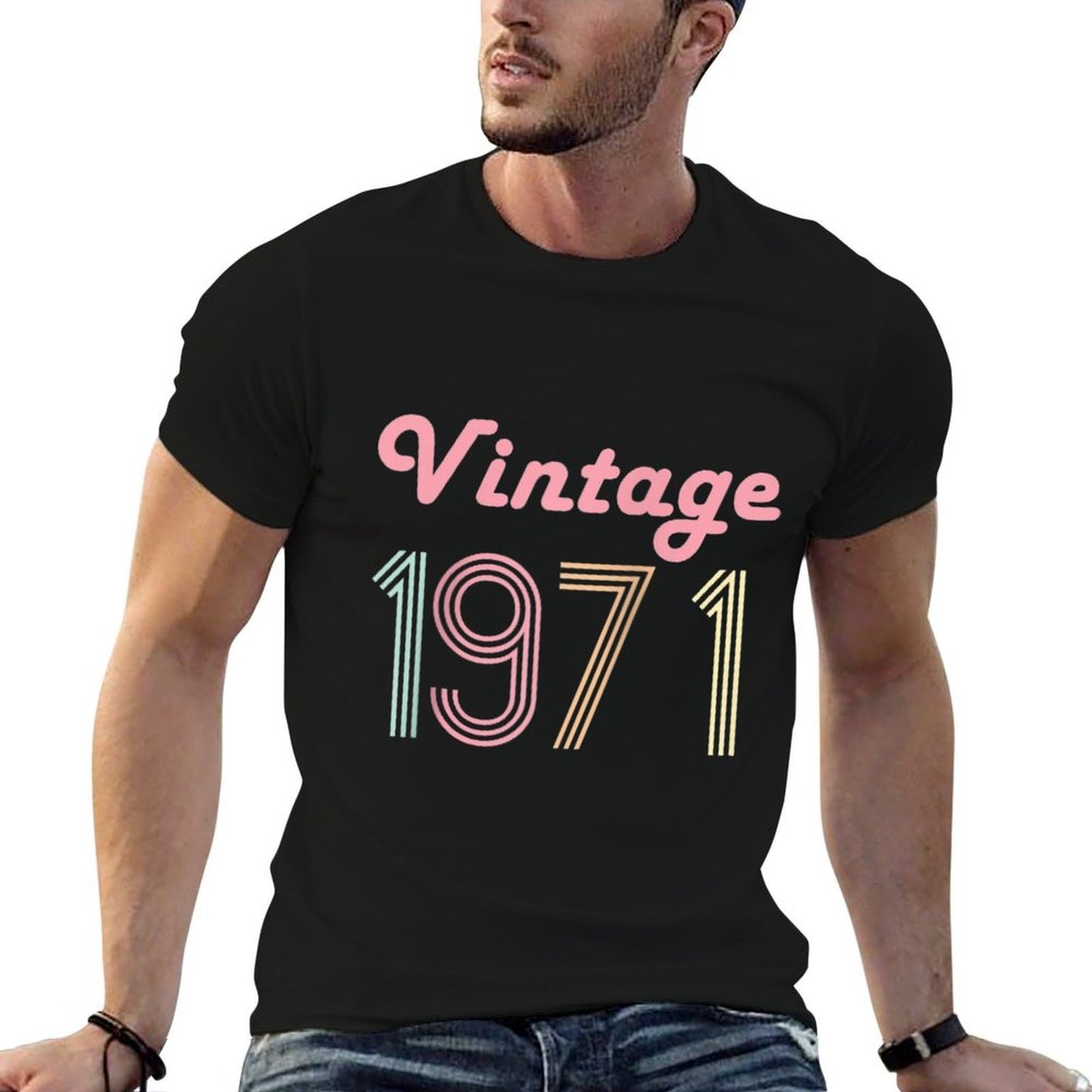 50th Birthday Gift for Her 50 Year Old Women Vintage 1971 Raglan Baseball  Slim-fit Cut T-Shirt