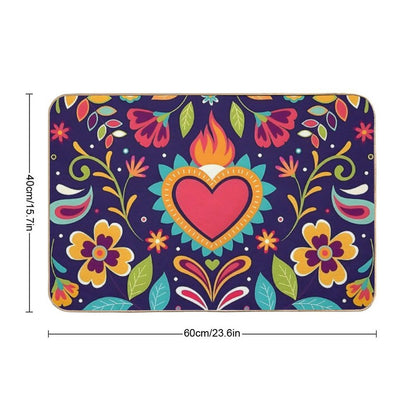 Otomi Sacred Heart  Anti-Trip Bath Mat