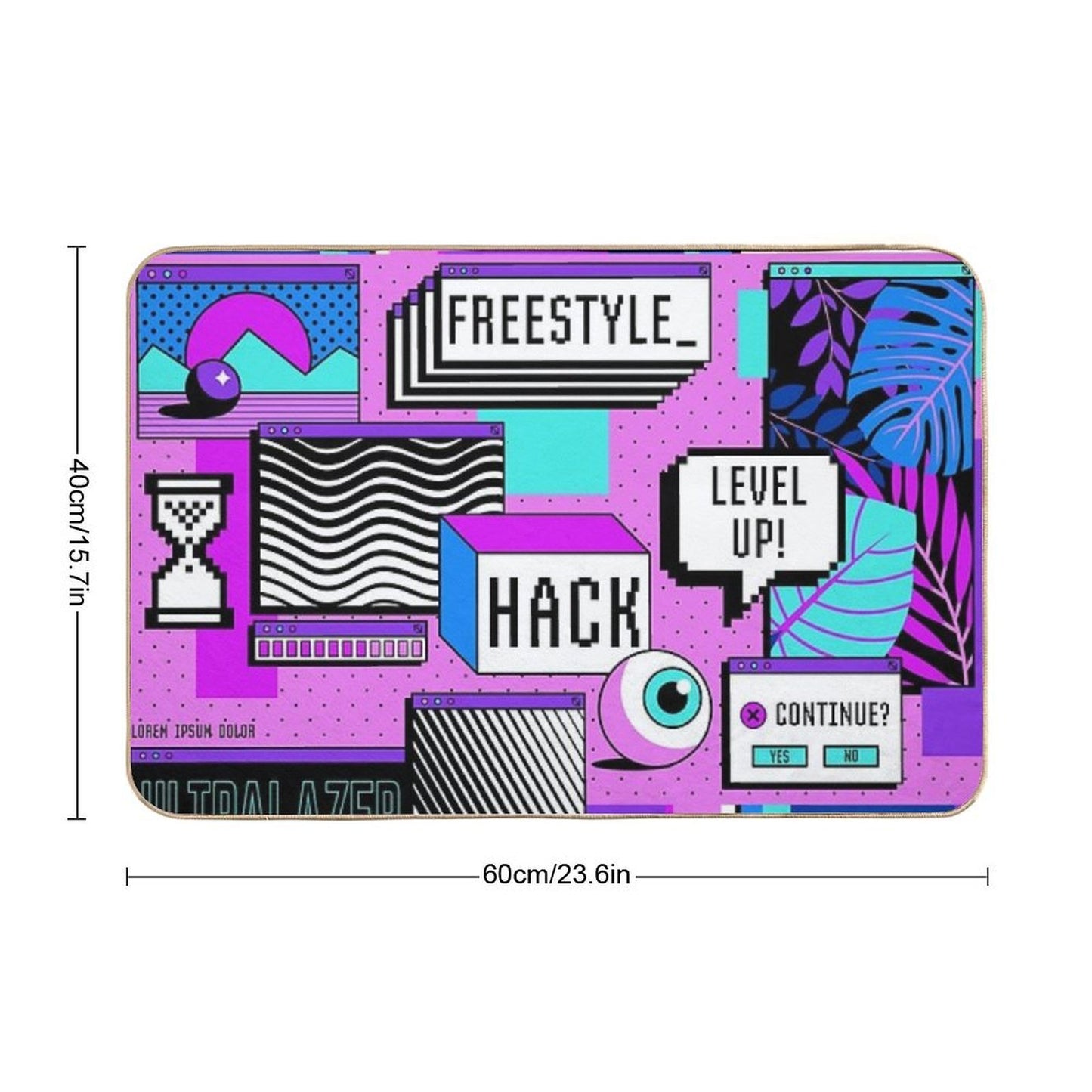 Vintage Vaporwave Background  Odorless Bath Mat