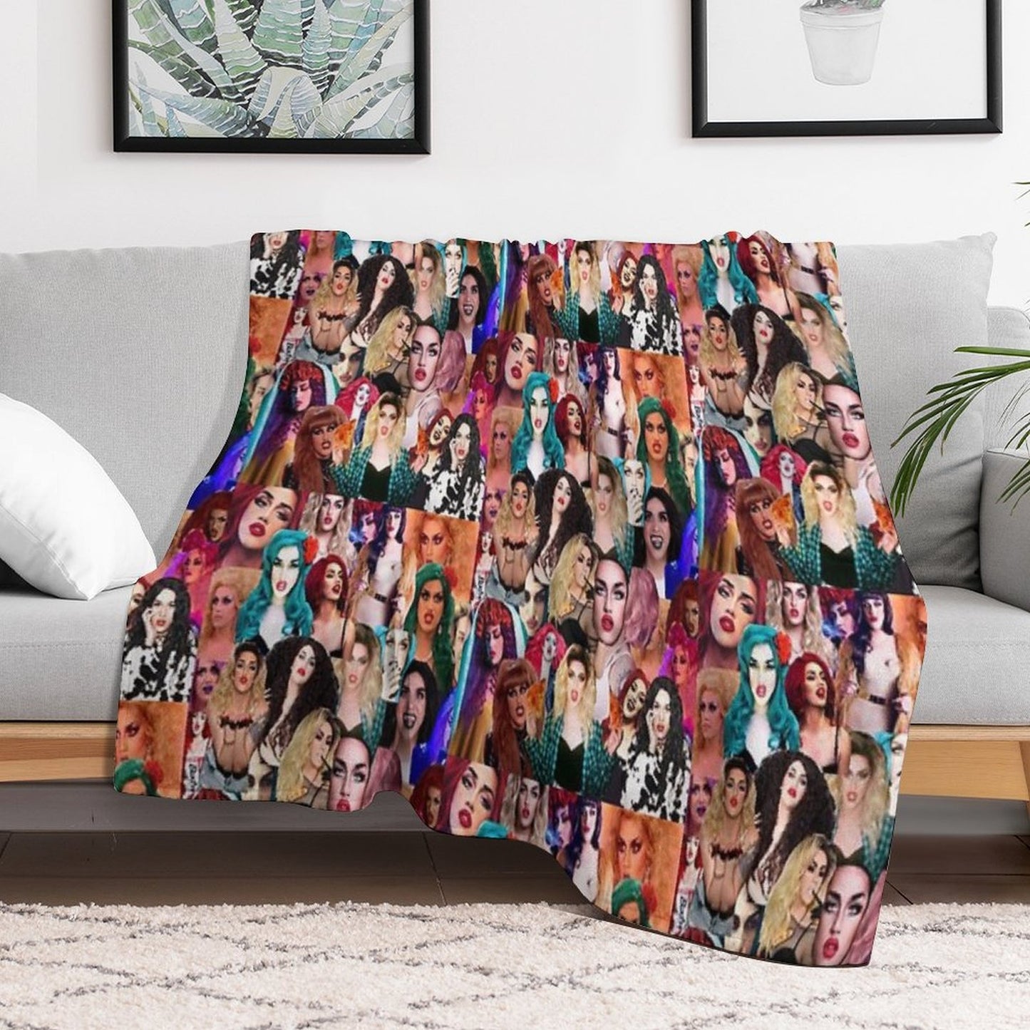 Adore Delano Collage Plush Throw Blanket