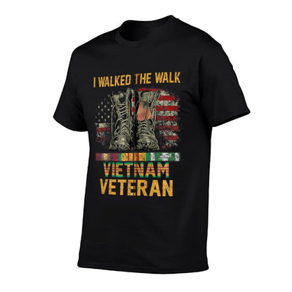 I Walked The Walk Vietnam Veteran American US Vet Zip Comfortable T-Shirt