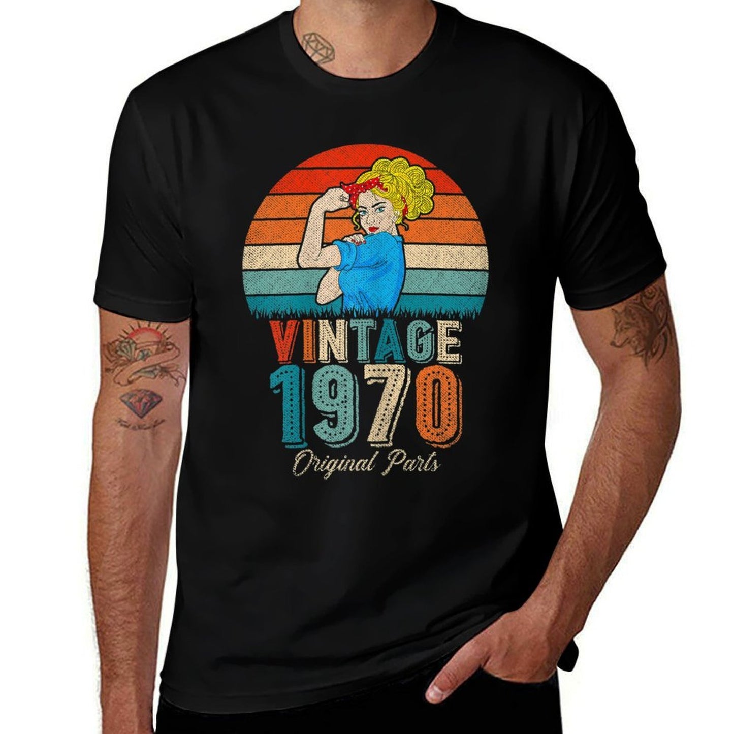 Womens 50th Birthday Tshirts For Women Original Parts Vintage 1970  Slim-fit Cut T-Shirt