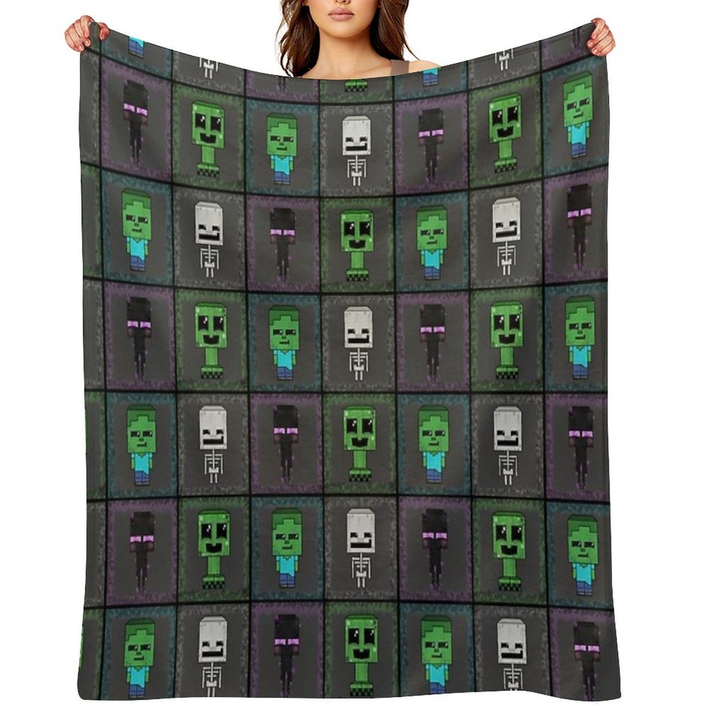 Merry Minecraft Mobs Anti-pilling Throw Blanket