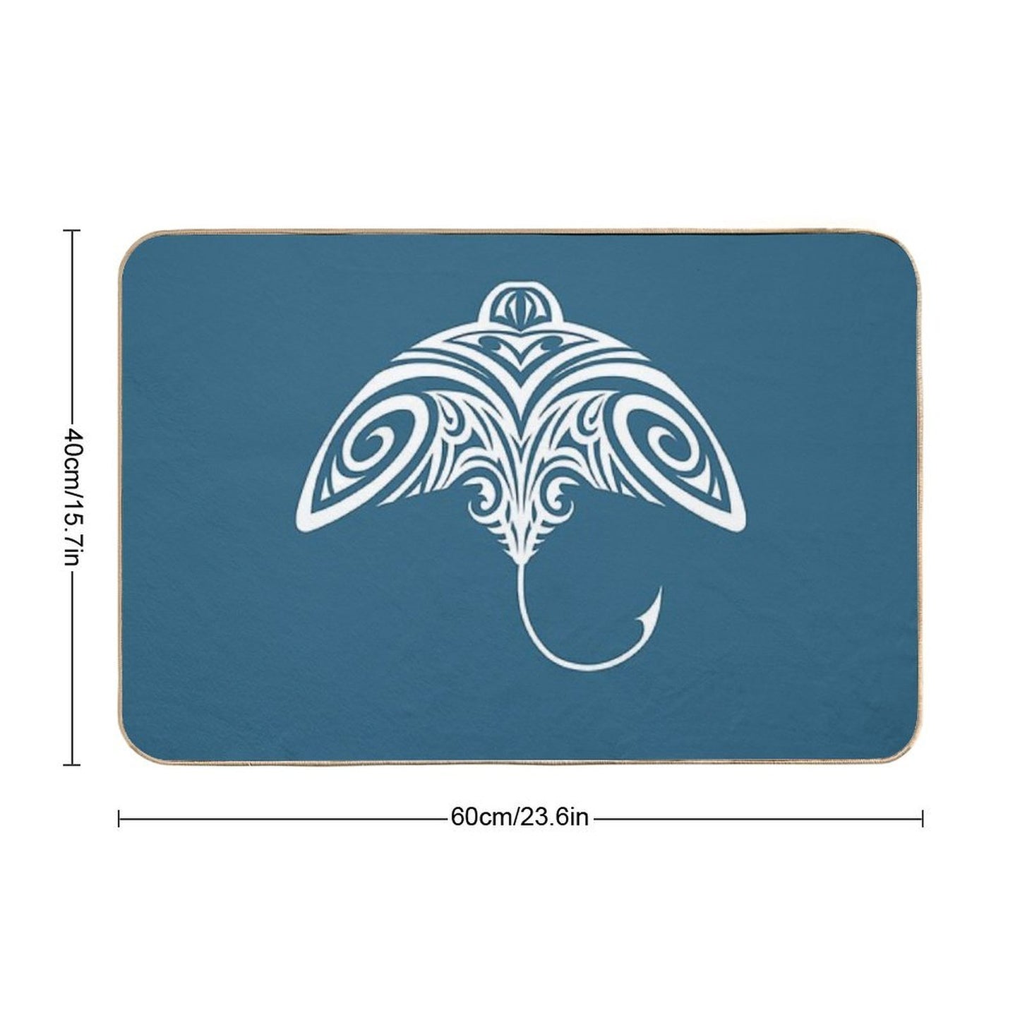 Tribal Tattoo Polynesian Stingray Design  Anti-Trip Bath Mat