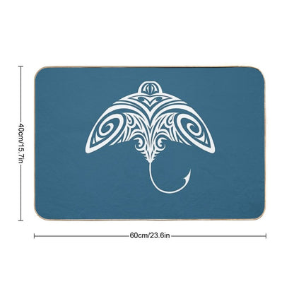 Tribal Tattoo Polynesian Stingray Design  Anti-Trip Bath Mat