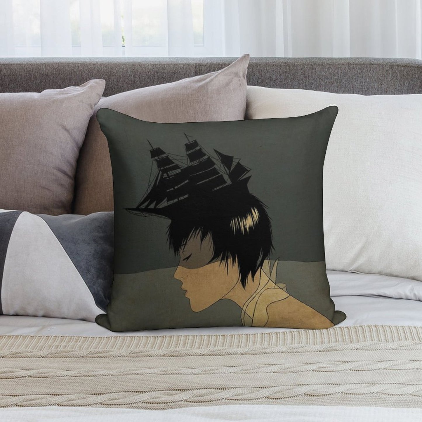 We Belong in The Sea Soft Decorative Cover Throw Pillow