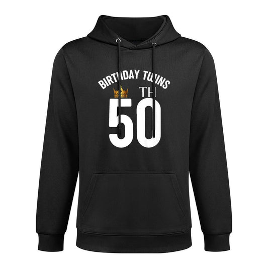 Birthday Twins 50th 50 Years Old Brother Sister Twin Family Premium Adjustable Hood Hoodie