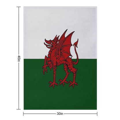 Welsh Dragon Sustainable Throw Blanket
