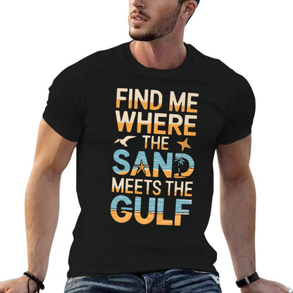 Gulf Of Mexico USA America Mexican Beach Ocean Premium  High-quality Stitching T-Shirt