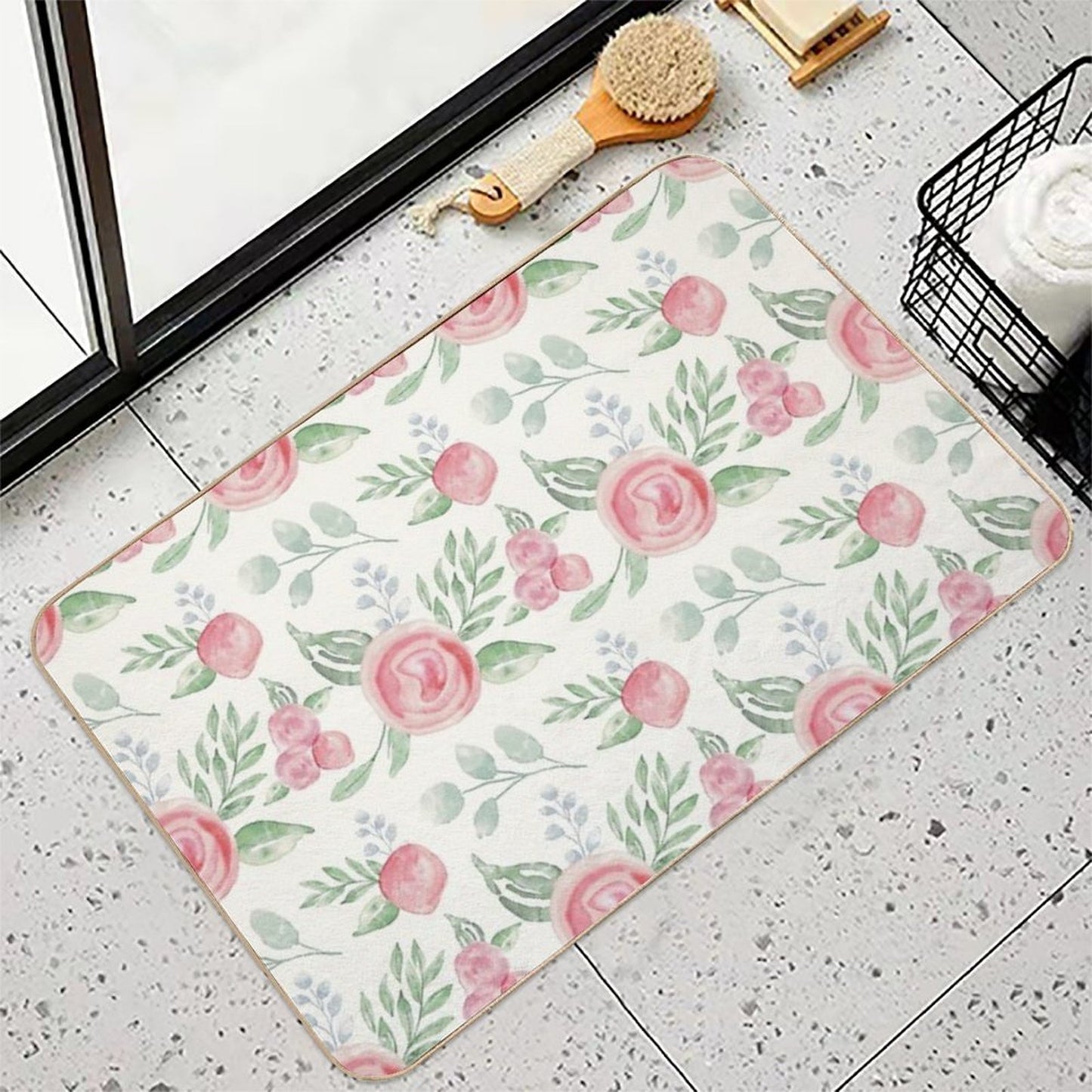 Water Color Pattern  Pet-Safe Bath Mat