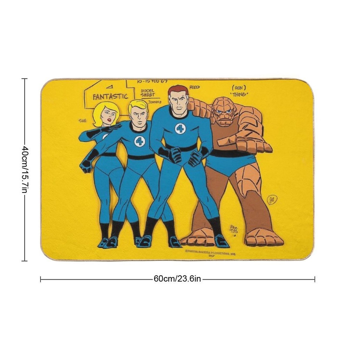 The Fantastic Four Classic Vintage Retro Cartoons - Comics  Anti-Trip Bath Mat