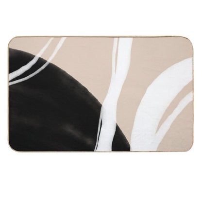 Black And White Scandinavian Abstract  Easy To Clean Bath Mat