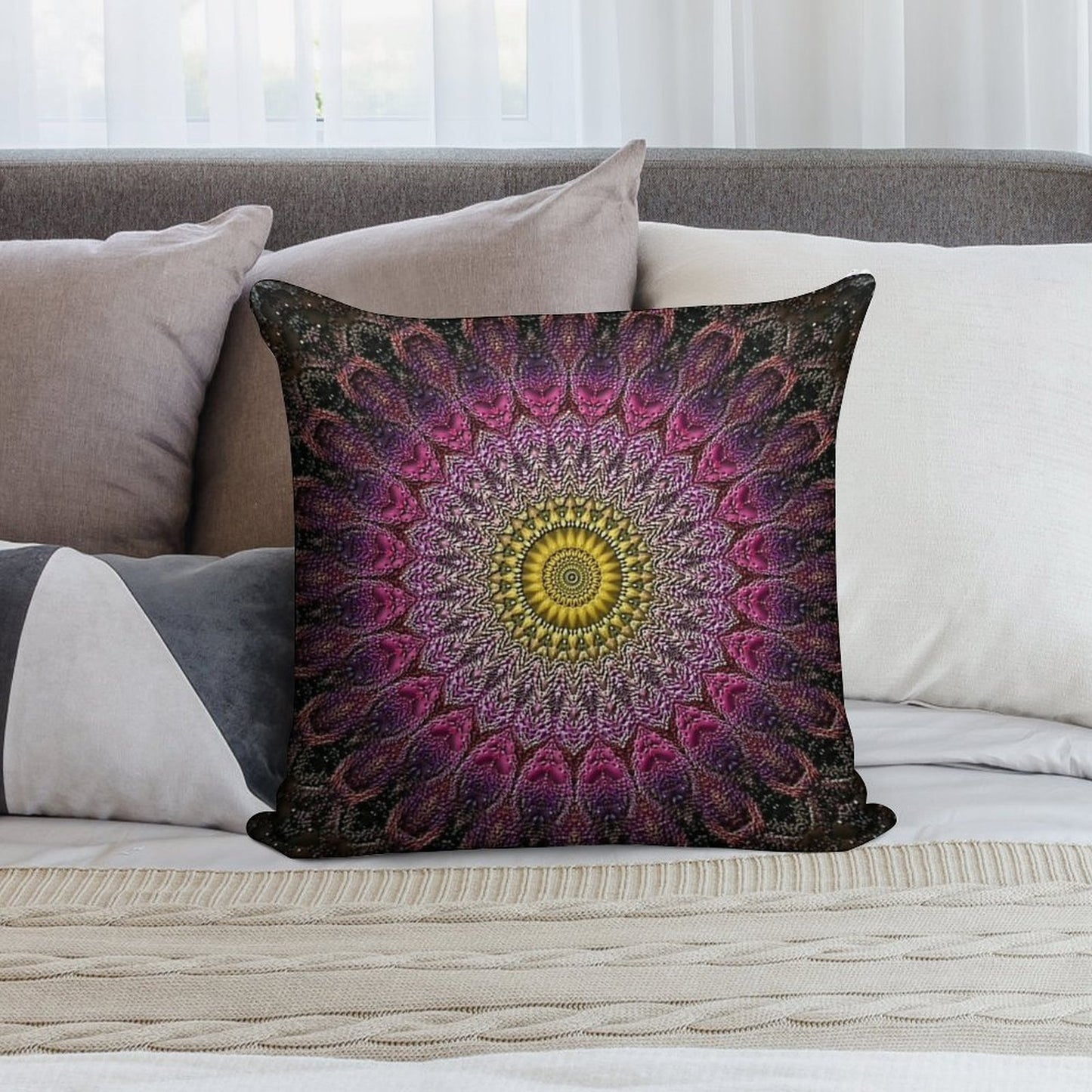 Mandala 15 Soft Decorative Cover Throw Pillow