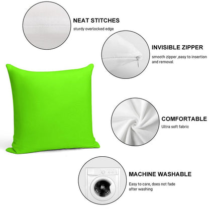 Super Bright Fluorescent Green Neon Soft Warmth Comfort Throw Pillow