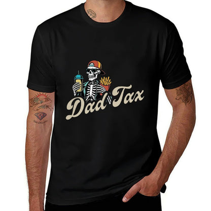 Dad Tax Making Sure Its Not Poison Skeleton (2 SIDES)  Ribbed Collar T-Shirt