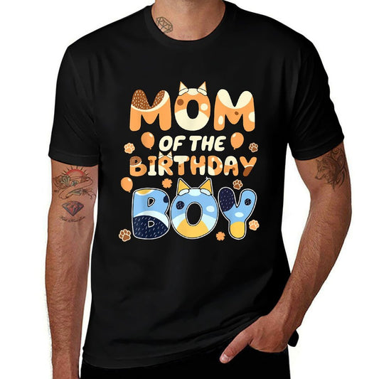 Mom Of The Birthday Boy Blue Funny Dog Mothers Day  Versatile T-Shirt