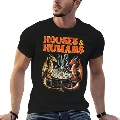 Gaming Houses Humans Funny Rpg Parody Gamer Men Boys Kids  Versatile T-Shirt