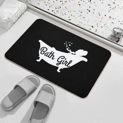 Cute Bath Girl Pun for A Bad Girl  Pet-Safe Bath Mat