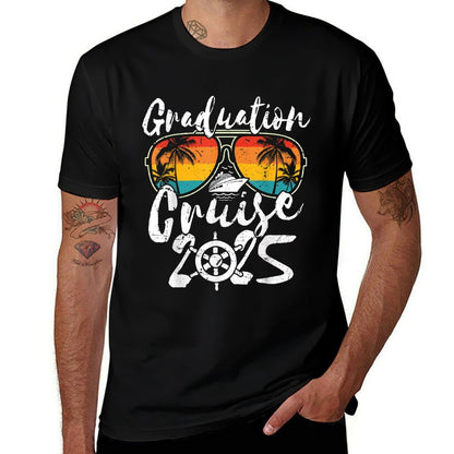 Senior Graduation Trip Cruise 2025 Retro Ship Party Cruise  Fade-proof Color T-Shirt