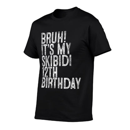 Bruh It's My Skibidi 12th Birthday Gifts 12 Years Old Boys  Heathered Texture T-Shirt