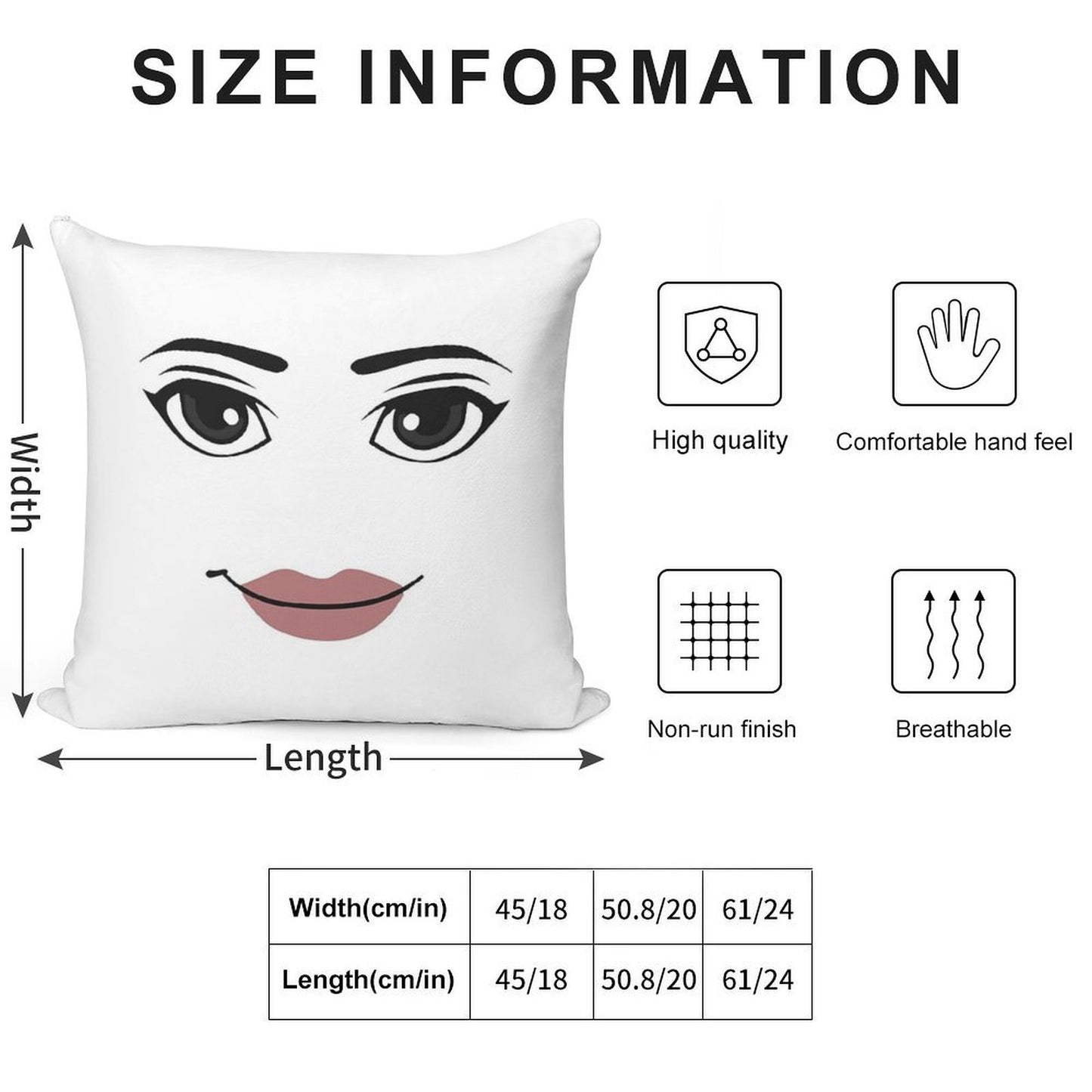 The Woman Face Soft Durable Construction Throw Pillow