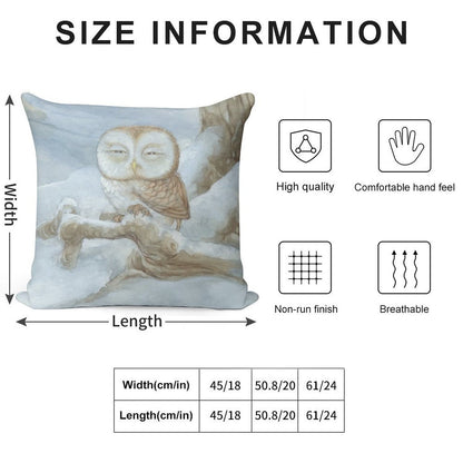Sleepy Owl Soft High-Density Material Throw Pillow
