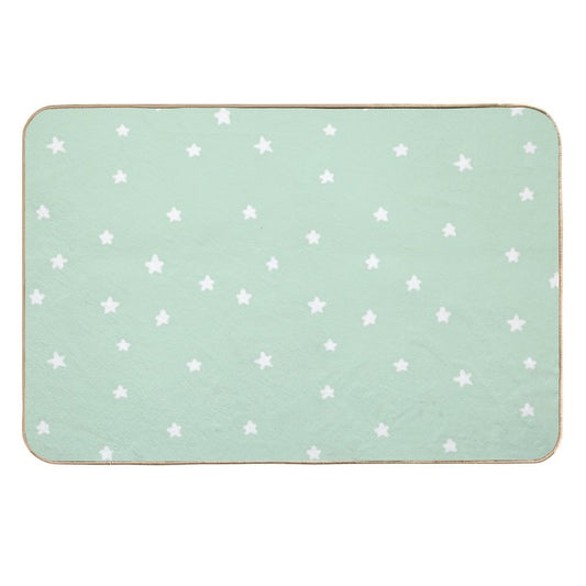 Green Stars  Pet-Safe Bath Mat
