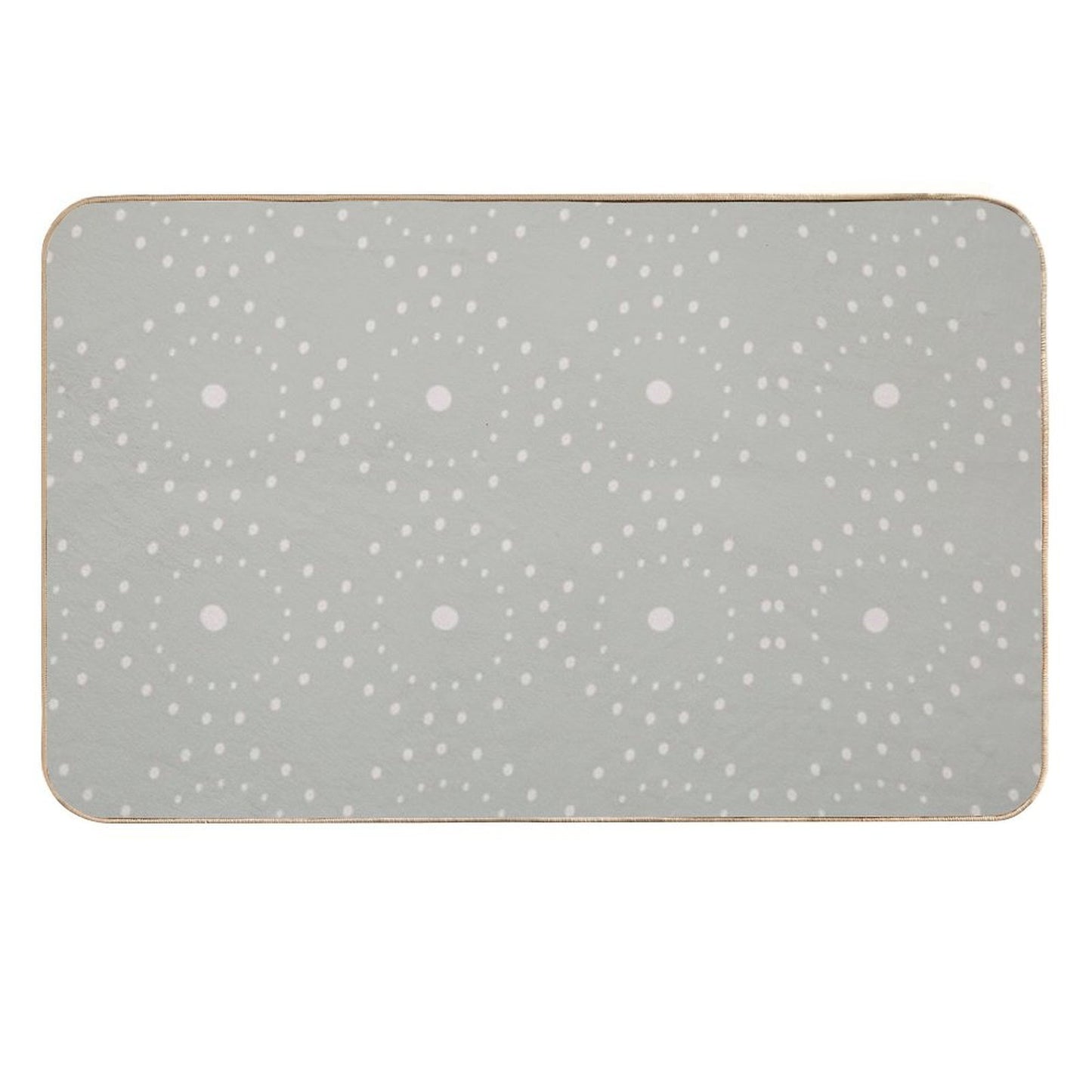 Cute Boho Minimalist Dotted Circles Design Pale Green  Long-Lasting Bath Mat