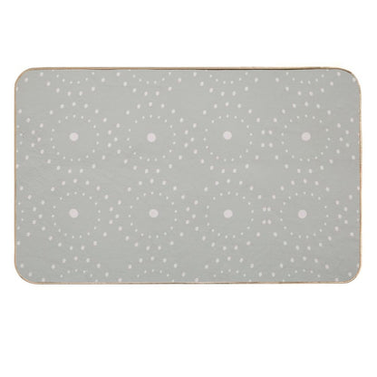 Cute Boho Minimalist Dotted Circles Design Pale Green  Long-Lasting Bath Mat