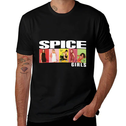 Official Spice Girls Photo Block  High-quality Stitching T-Shirt